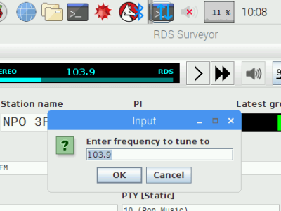 Screen dump RDS Surveyor using 3.5" LCD Screen dump RDS Surveyor using 3.5" touchscreen LCD