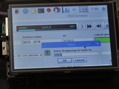 3.5" LCD and PCB 160520-1 v2.0 mounted on RPi 3.5"touchscreen LCD and PCB 160520-1 v2.0, FM Radio Receiver mounted on RPi