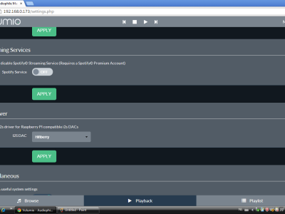 Screendump laptop - System I2S driver in WebUI in Volumio Screendump laptop - System I2S driver in WebUI in Volumio
