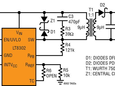 Convertitore Flyback DC-DC Isolato con LT8302