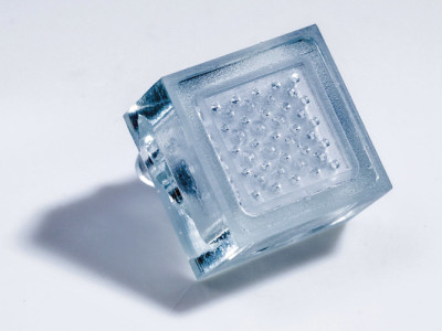 „Douchekop“ voor chips gemaakt met 3D-druk. Afbeelding: Imec