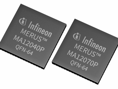 De audioversterker-IC’s MA12040P en MA12070P (foto: Infineon).