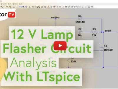 Analyse van een knipperlichtcircuit voor 12 V lamp met LTspice