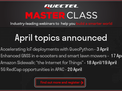 Quectel kondigt onderwerpen voor Masterclasses van april aan