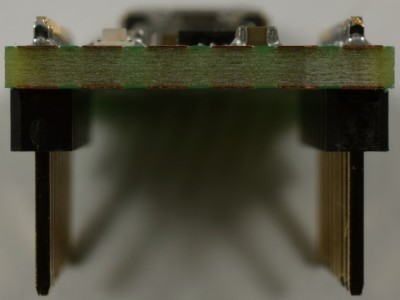 Side view of USB-RS232 converter PCB 180537-1 v1.0 Another side view of USB-RS232 converter PCB 180537-1 v1.0 with 9way connectors K3 and K4
