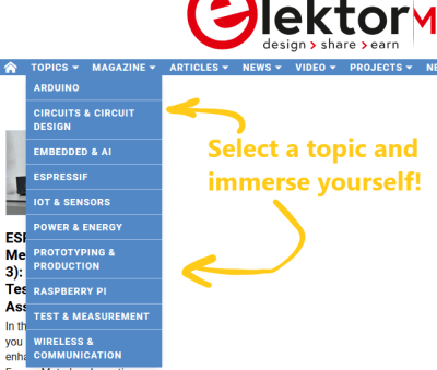 select a topic Elektor - for lab notes