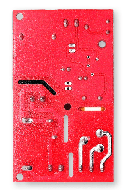 The solder side of the PCB