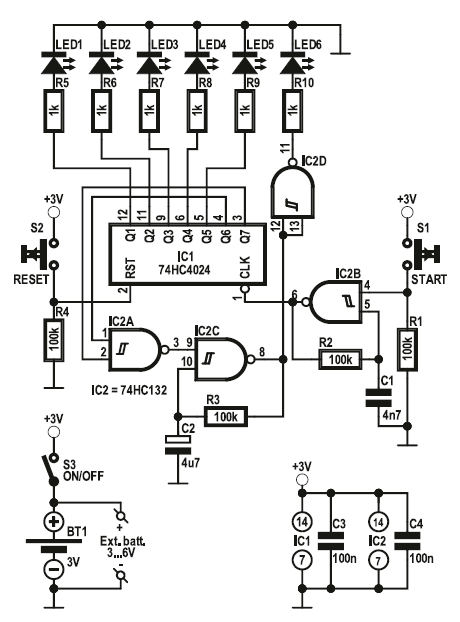 The circuit diagram for a “One-Armed Bandit”
