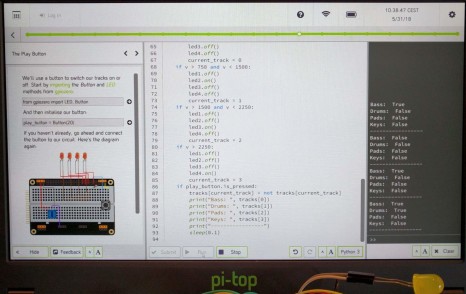 pi-topCODER doing Music Maker