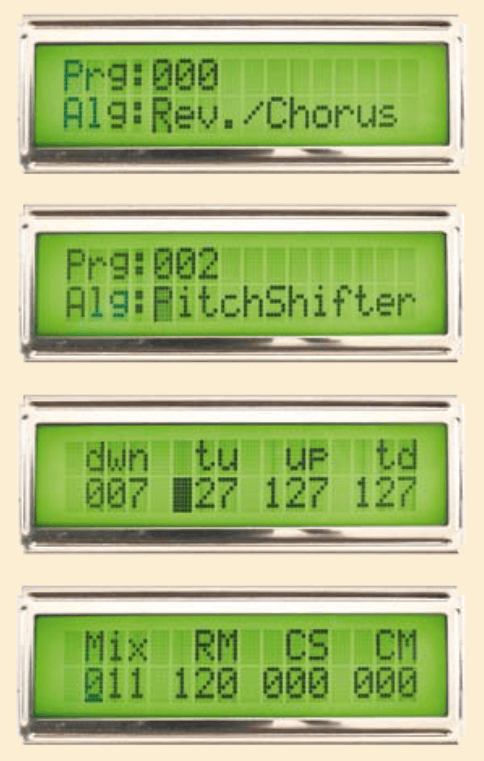 Multi effects unit lcd