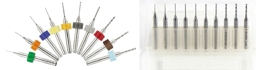  Sets of drilling bits, with and without the colored stopper rings.