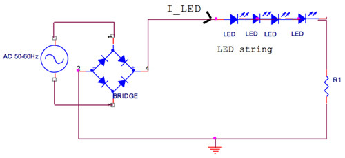 Simple LED full wave rectifier driver