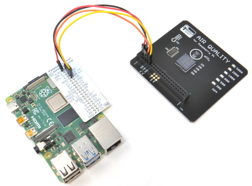 MonkMakes Air Quality Kit connected to other RPi module