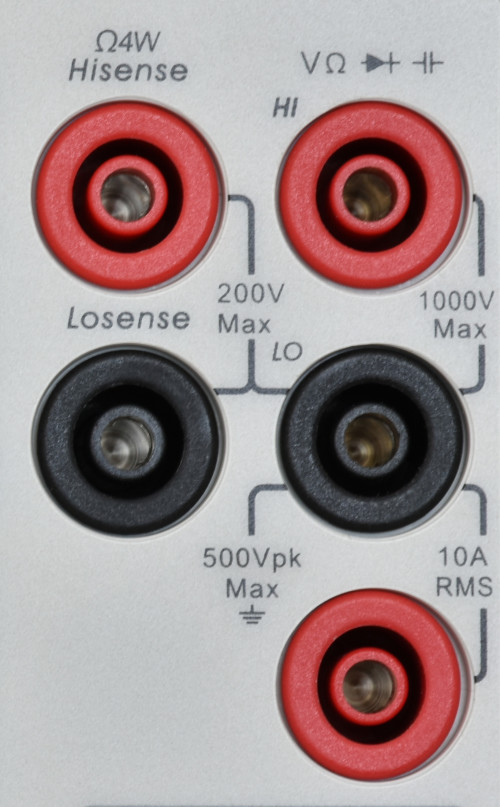 There are input sockets for four-wire resistance measurements.