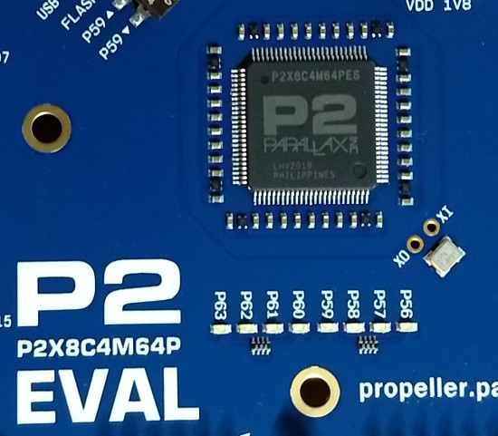 Close look at the LEDs attached at MCU pin 56 to 63.