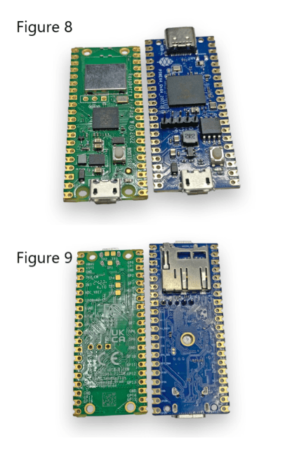 BL808 en Raspberry Pi Pico W (boven en onder)