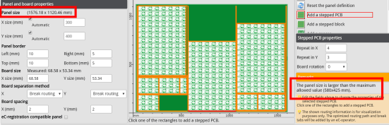 eurocircuits panel editor large panel