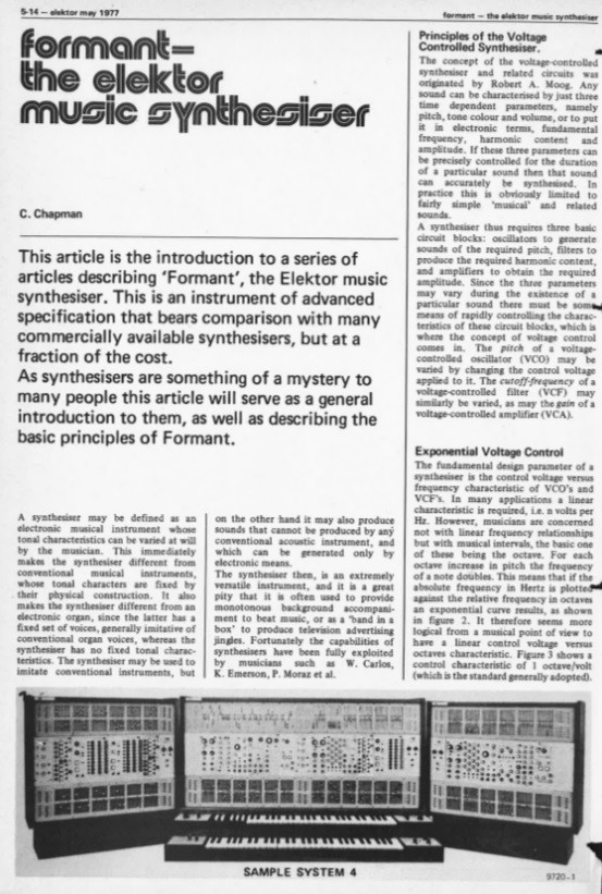 FORMANT - The Elektor Music Synthesizer (Elektor May 1977)
