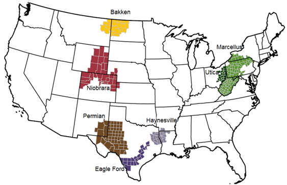 Map-1 US Shale/Tight resources in various regions. Source: EIA web-site