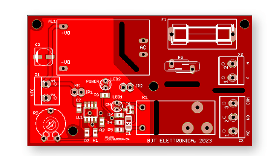 Silkscreen of the PCB. T