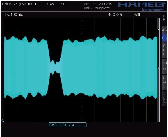 100 Hz amplitude modulated IF Signal.