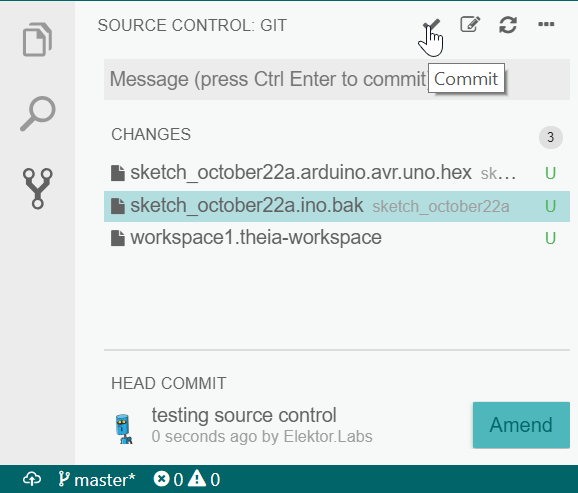 Arduino Pro IDE has Git inside