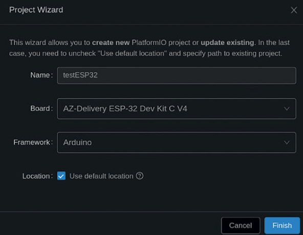 Figure 8: Project Wizard compiled.