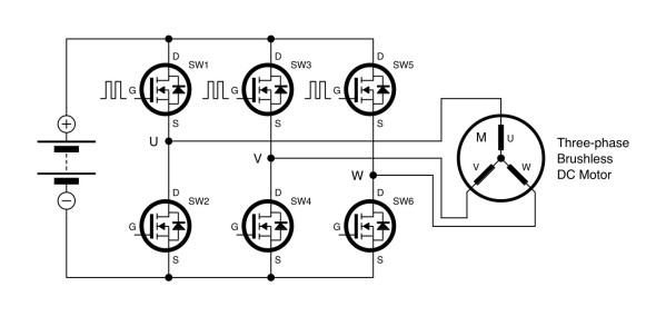 Gebruik van high-side MOSFET's voor snelheidsregeling van BLDC-motoren