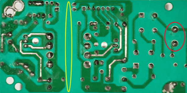 Solder side of a PCB - PCB layout