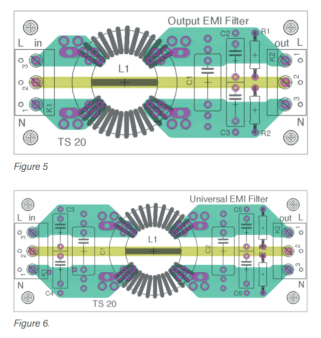 EMI filter layouts