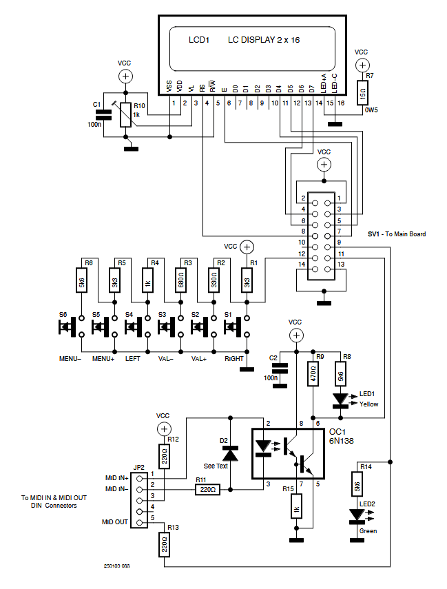Figure 4: Schematic diagram of the Display Board.