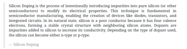 Silicium doping