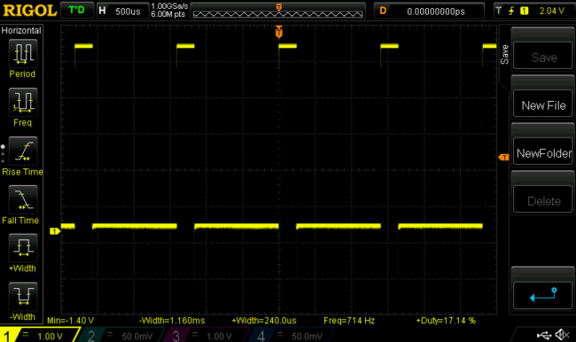 Scope screenshot of the measurement shown in Figure 6.