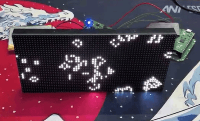 Waveform visualiser with Conway’s Game of Life playing on it.