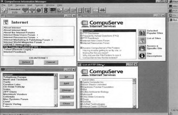 What is the internet? Compuserve info manager