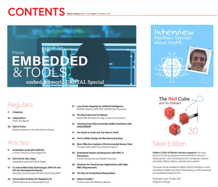 Contents Elektor Industry Embedded & Tools edition 