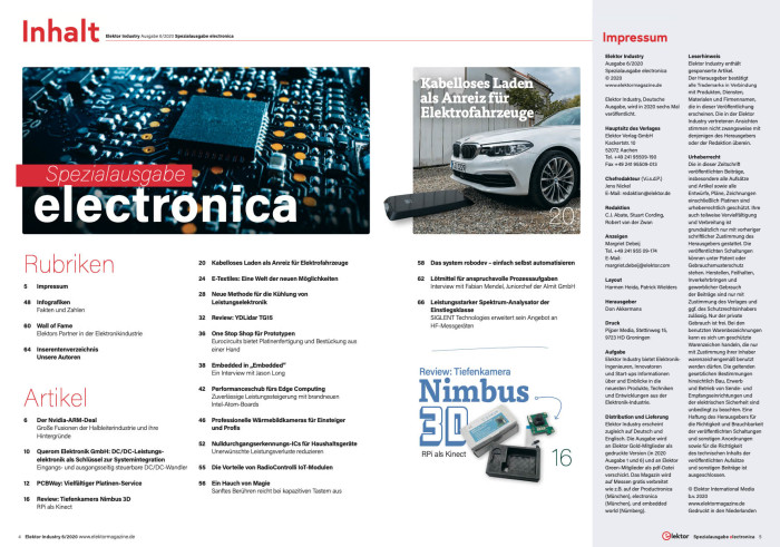 electronica 2020 Edition table of contents