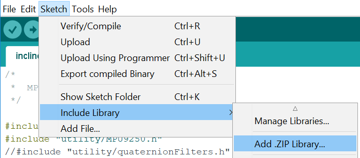 Arduino IDE add a ZIP library