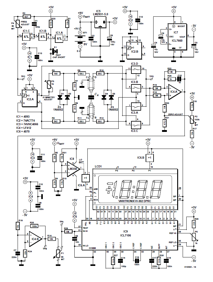 Capacitor tester circuit