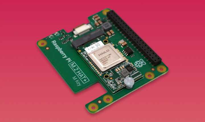 Raspberry Pi M.2 HAT+ with Hailo-8L Accelerator Board connected