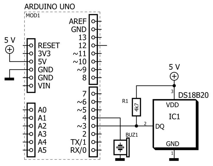 schematic of thermometer cricket emulator