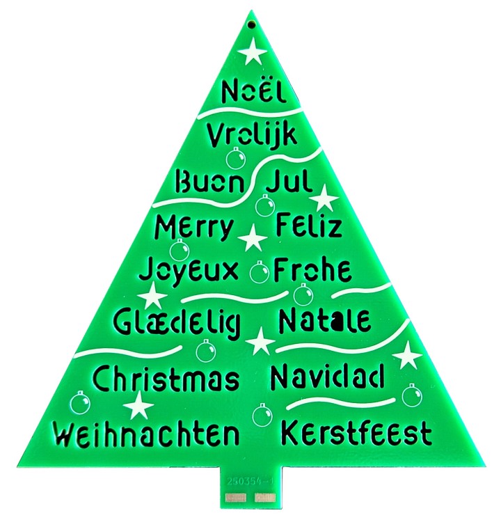 Wordy christmas tree front