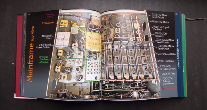 Vintage radio equipment book open