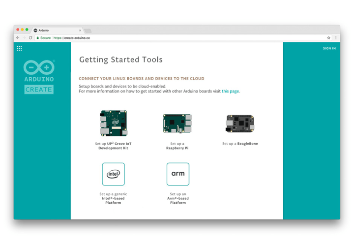 Arduino Create Linux Platforms