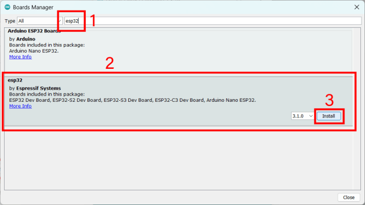 Arduino IDE Boards Manager