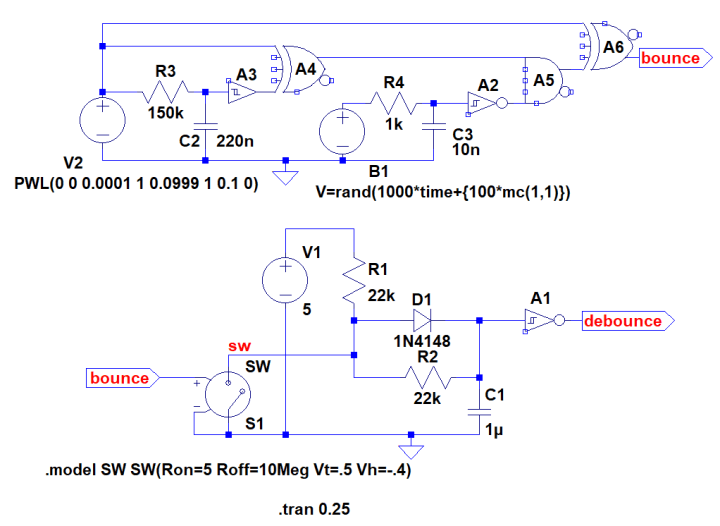 LTspice switch debounce