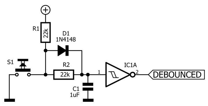 RC debounce network