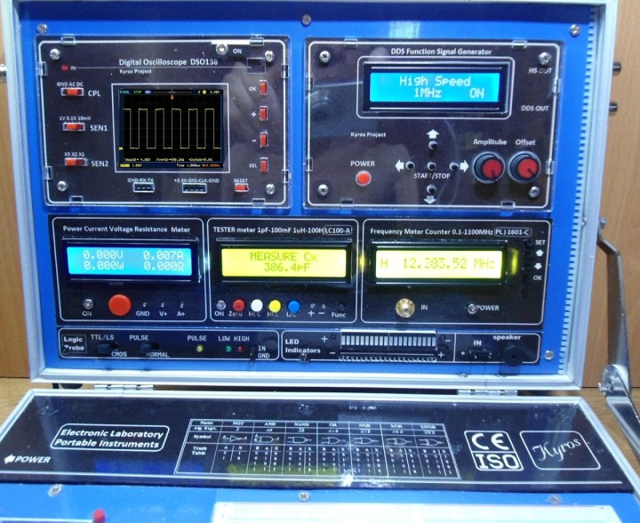 A portable system has an oscilloscope and more!