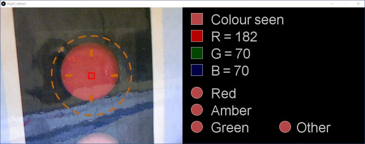 Response of tlight_detect.pde prior to learning colors