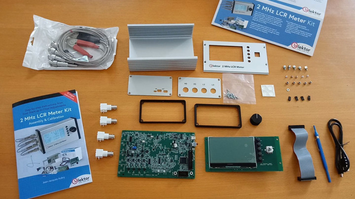 Elektor 2 MHz LCR Meter kit components